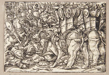 De slag tussen de Romeinen en de Tarentijnen