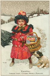 Reclamekaart voor Sunlight Soap, ca. 1900