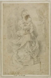 Madonna en kind met het kindje Johannes de Doper