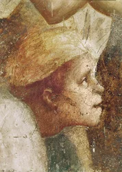 Kopstudie van de kreupele, uit Sint-Petrus geneest met zijn schaduw, ca. 1427 (detail van 60321)
