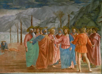 Jezus, de heilige Petrus en de tollenaar (fresco)