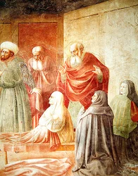 Detail van Tabitha, uit de Opwekking van Tabitha, c.1427