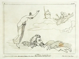 (2) Flaxman Ilias 1793, gegraveerd 1795, 185 x 251 mm