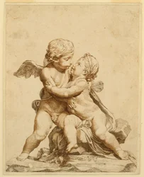 Tekening, Twee kussende cupido