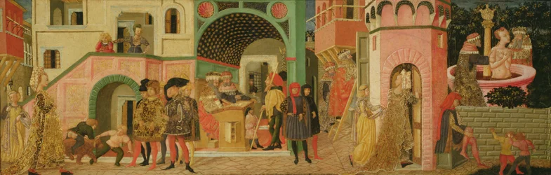 Het Verhaal van Susanna, voorpaneel van een bruidskist, c.1450