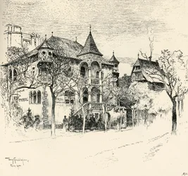 Chateau Tyrolen door Tony Grubhofer, 1900