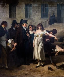 Dokter Pinel bevrijdt de krankzinnigen in Salpêtrière in 1795