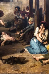 Dokter Pinel bevrijdt de krankzinnigen in Salpêtrière in 1795