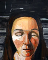 Portret van een contemplatieve vrouw