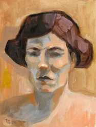 Portret van een contemplatieve vrouw