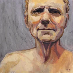 Portret van een peinzende man