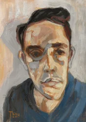 Portret van een beschaduwde blik
