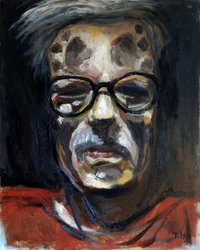 Portret van een sombere man