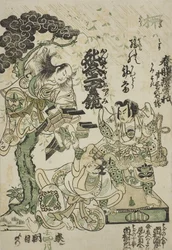 Advertentie van het drama Haru no Akebono Kuruwa Soga, in het Ichimura Theater