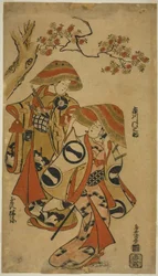 De acteurs Ichikawa Monnosuke I en Tamazawa Rinya