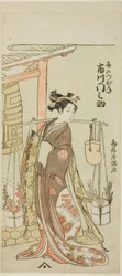 Acteur Ichikawa Monnosuke II als de Dame van de Haarspeld (Ichikawa Monnosuke Kogai no Tsubone)