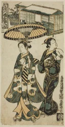 Jonge dame en matrone, uit "Meisjes van Fukagawa - Een drieluik (Fukagawa musume sanpukutsui)".