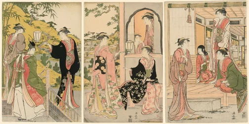 Een Moderne Versie van Ushiwakamaru die Prinses Joruri Sereneert