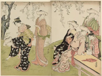 Een uitje in de lente, uit de serie Een Brokaat van Oosterse Manieren (Fuzoku azuma no nishiki)