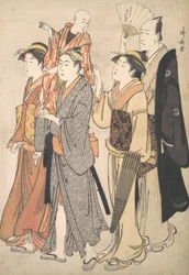 Ichikawa Danjuro V en zijn familie, 1782