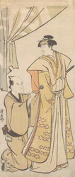 De Acteur Nakamura Riko I met een Begeleider, ca. 1784