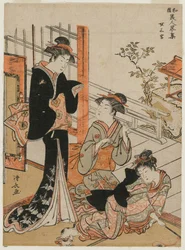 Drie vrouwen uit de serie Een korte verzameling Japanse schoonheden, 1781