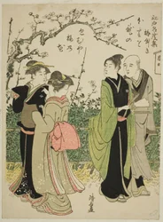 Umeyashiki, uit de serie "Verzameling van Beroemde Plaatsen in Edo (Edo meisho shu)"