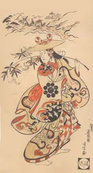 Acteur Sawamura Kodenji als een vrouw tijdens het Tanabata-festival, 1698