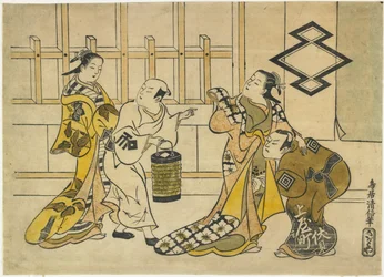 Ichikawa Danju_ro_ II, Fujimura Handayu_ II, Katsuyama Matagoro_, en Sanogawa Mangiku, 1719