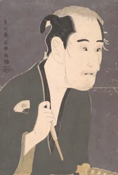 Onoe Matsusuke I als Matsushita Mikinojo in het stuk Katakiuchi noriyaibanashi, 1794