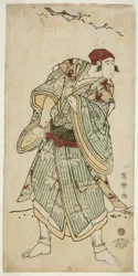 De acteur Ichikawa Yaozo III als de mussenverkoper Bunji Yasukata (Sandai-me Ichikawa Yaozo no suzume uri Bunji Yasukata)
