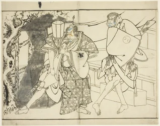 De Acteurs Arashi Ryuzo en Morita Kanya VIII, 1794