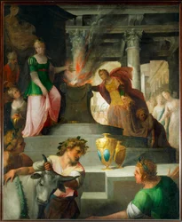 Hyante en Climene offeren aan Venus (schilderij op doek)