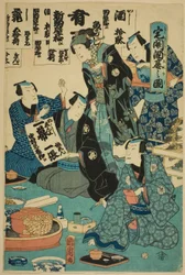 Sake drinken op een housewarming party (Takubiraki shuen no zu)