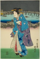 Avondvermaak in Ryogoku in de Oostelijke Hoofdstad