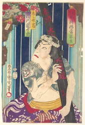 Denkbeeldig portret, Shuihuzhuan van het toneel: Tōryūdai (Mitate Suikoden Tōrōdai) - Acteur Ichikawa Danjūrō als Sanjō