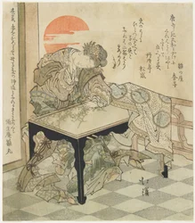 Chinese Prinses aan een Borduurtafel, 1828