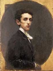 Portret van de Italiaanse schrijver Carlo Dossi