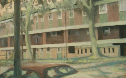 Een plek om te wonen 24, 2012 (olieverf op multiplex)