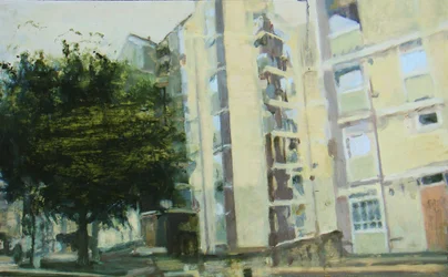 Een plek om te wonen 7, 2011 (olieverf op multiplex)