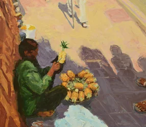 Ananas trilogie 3 (Mumbai), 2018 (olieverf op board)