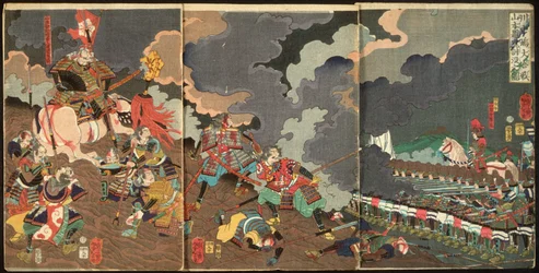 De dood van Yamamoto Dōki in de grote slag bij Kawanakajima