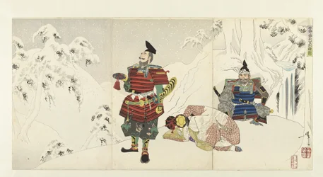 Uiteengaan van Yoshitsune en Shizuka gozen in de Yoshino-bergen, 1892