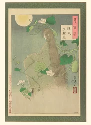 Yugao hoofdstuk uit het Verhaal van Genji: #29 van Honderd Aspecten van de Maan