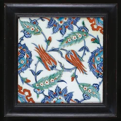 Een Iznik aardewerk tegel, c.1580