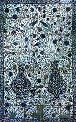 Decoratief paneel met twee vazen en bloemen
