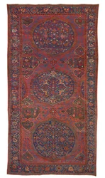 Grote drievoudige medaillon Ushak tapijt, West-Anatolië, begin 17e eeuw