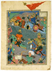 De Slag tussen Kay Khusraw en de Koning van Makran, 1494
