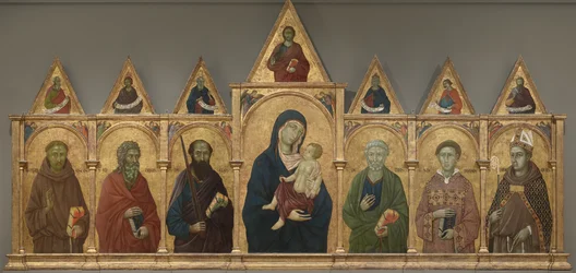 Maagd en Kind met Heiligen Franciscus, Andreas, Paulus, Petrus, Stefanus en Lodewijk van Toulouse, ca. 1317-21