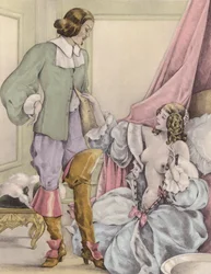 Brunelleschi illustratie voor Contes et Nouvelles de La Fontaine (kleurenlitho)